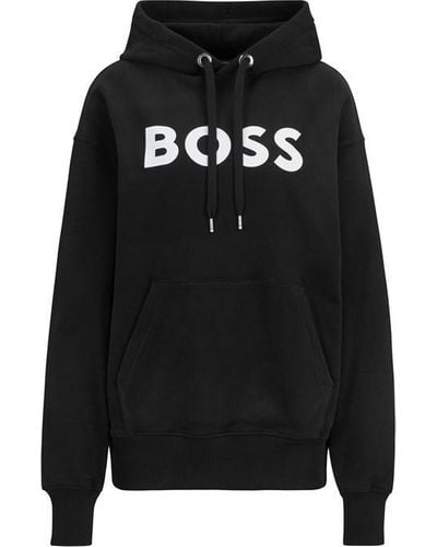 BOSS Organic Cotton Hooded Sweatshirt - Black