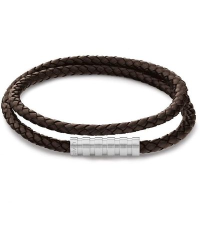Calvin Klein Gents Jewellery Leather Bracelet - Brown
