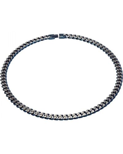 Unique And Co Unique & Co Stainless Steel Blue Ip Necklace