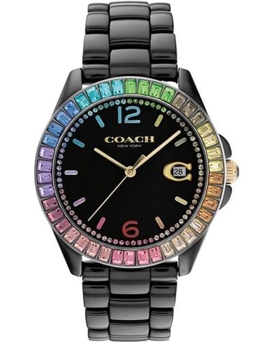 COACH Ladies Grayson Ceramic Watch - Black