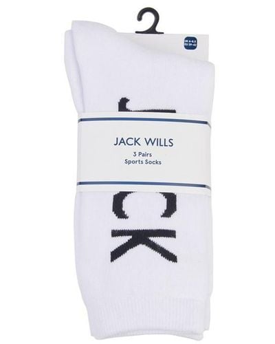 Jack Wills 3 Pk Sp Scks Sn99 - White