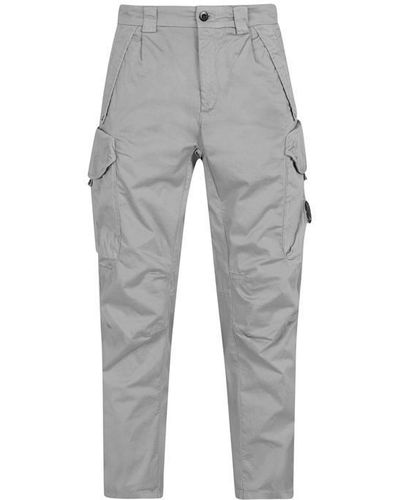 C.P. Company Garment Dyed Stretch Sateen Cargo Trousers - Grey