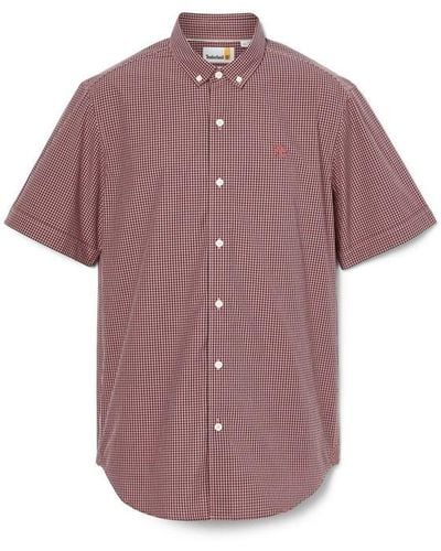 Timberland Suncook Poplin Short Sleeve Shirt - Purple