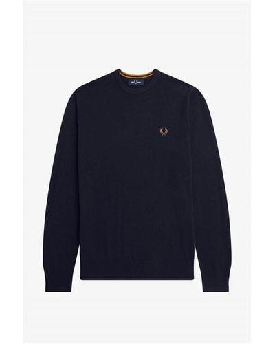 Fred Perry K9601 Classic Crew Neck Jumper - Blue
