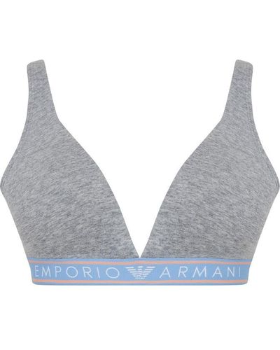 Emporio Armani Logo Triangle Bralette - Grey