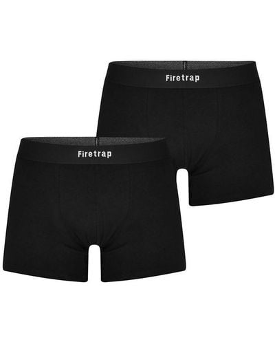 Firetrap 2 Pack Boxer Shorts - Black