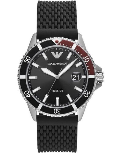 Emporio Armani Diver Watch Ar11341 Stainless Steel - Black