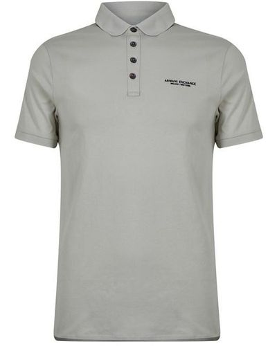 Armani Exchange Jersey Cotton Polo Shirt - Grey