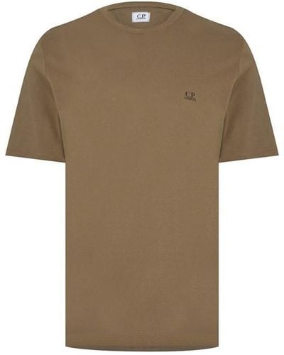C.P. Company Short Sleeve Basic Logo T Shirt - Natural