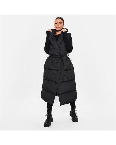 I Saw It First Padded Belted Puffer Gilet - Black