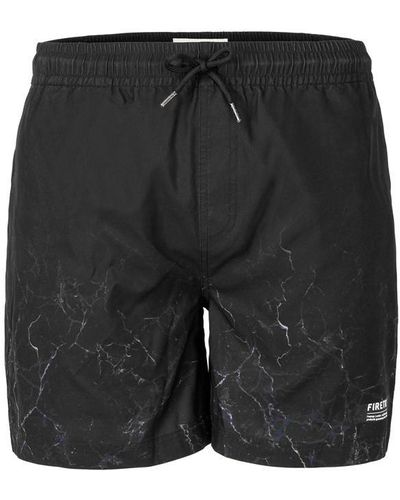 Firetrap Printed Swim Shorts - Black