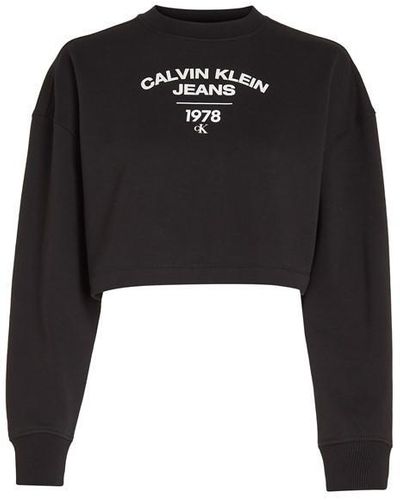 Calvin Klein Varsity Logo Crewneck - Black