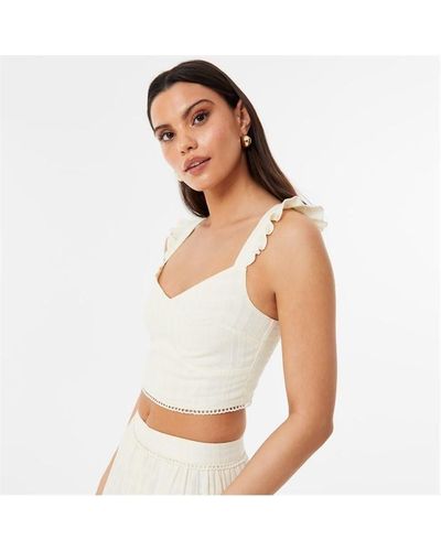 Jack Wills Frill Sleeve Top - White