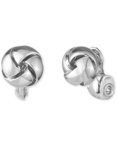Lauren by Ralph Lauren Lauren Ralph Lauren Ampney Silver Knot Earrings - Metallic