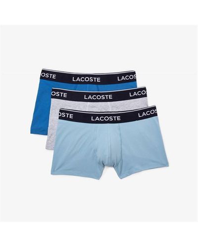 Lacoste 3 Pack Boxer Shorts - Blue