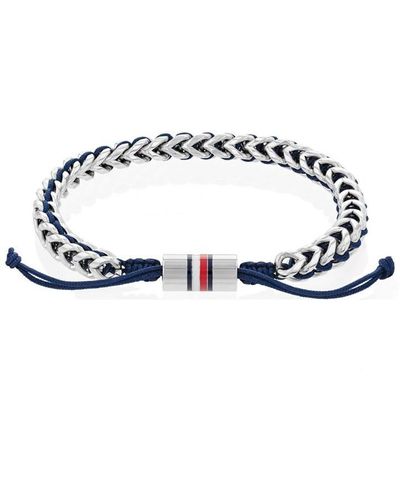 Tommy Hilfiger Gents Thj Braided Metal Bracelet 2790511 - Blue