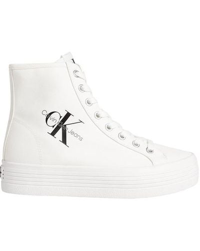 Calvin Klein Recycled Platform High-top Trainers - White
