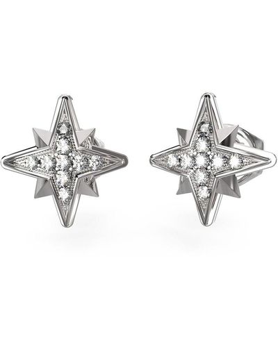 Guess 8mm Stars Stud Earrings - Metallic