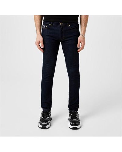 Versace Logo Pocket Skinny Jeans - Blue