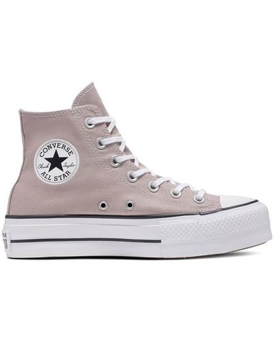 Converse All Star Platform High Top Trainers - Natural