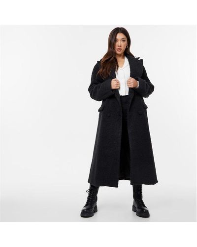 Jack Wills Boucle Tailored Coat - Black
