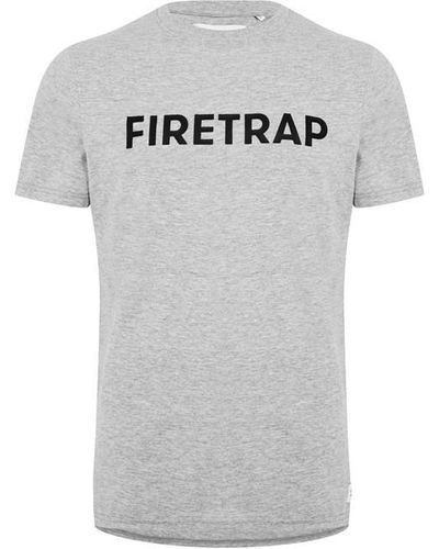 Firetrap Large Logo T Shirt - Grey