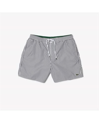 Lacoste Stripe Swim Shorts - Grey