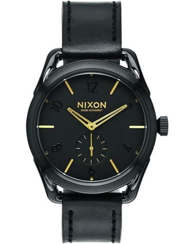 Nixon Unisex The C39 Leather Watch - Black