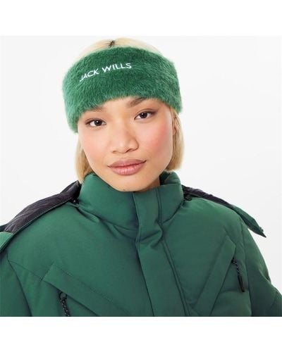 Jack Wills Ski Fluffy Headband - Green