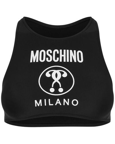 Moschino Striped Crop Top Bikini - Black