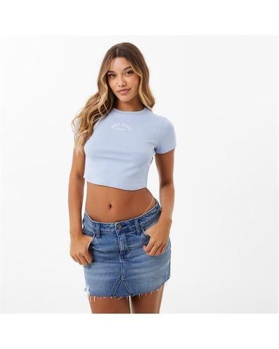 Jack Wills Cropped Baby Tee - Blue
