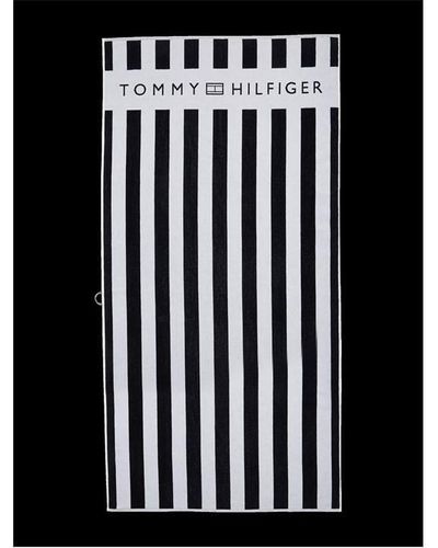 Tommy Hilfiger Striped Beach Towel - Black