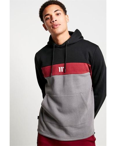 11 Degrees Panel Hoodie - Black