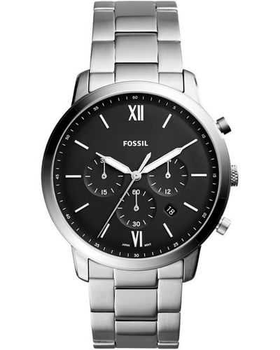 Fossil Men's Watch Fs5384 Black Silver - Metallic