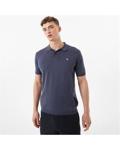 Jack Wills Knitted Polo Shirt - Blue