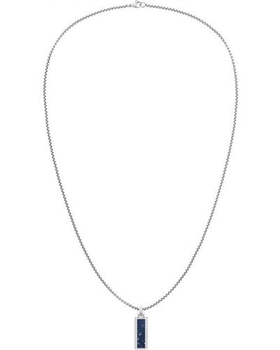 Tommy Hilfiger Gents Thj Semi Precious On Metal Necklace 2790542 - Metallic