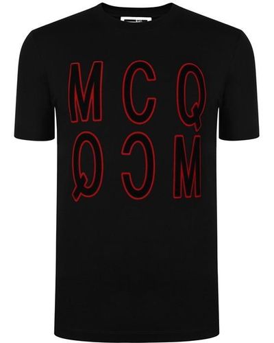 McQ Velvet Logo T Shirt - Black