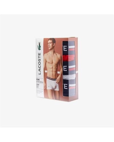 Lacoste 3 Pack Boxer Shorts - White