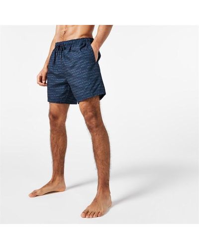 Jack Wills Logo Print Swim Shorts - Blue