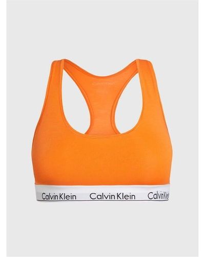 Calvin Klein Modern Cotton Logo Bralette - Orange