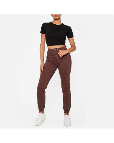 I Saw It First Slim Fit Cargo Jeans - Red