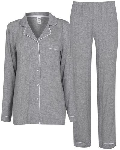 Chelsea Peers Modal Button Up Pyjama Set - Grey