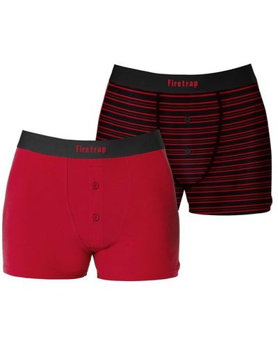 Firetrap 2 Pack Boxers - Red