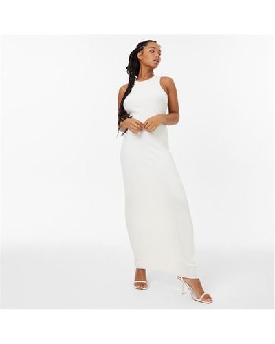 Jack Wills Knitted Maxi Racer Dress - White