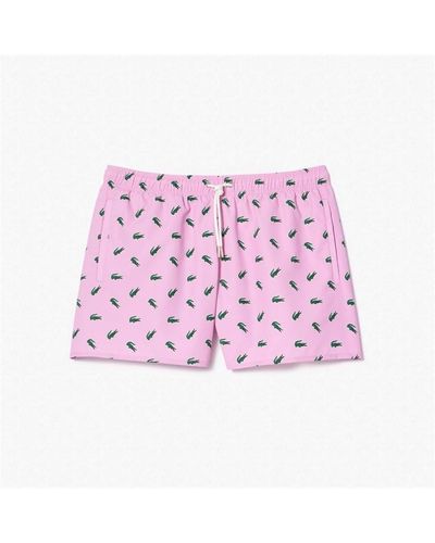 Lacoste Croc Swim Shorts - Pink