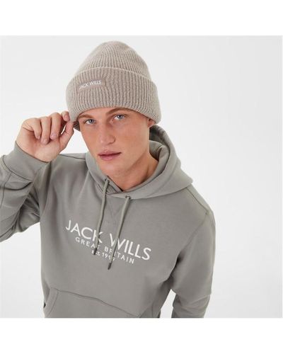 Jack Wills Rib Knitted Beanie - Grey