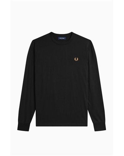Fred Perry Graphic Long Sleeve T Shirt - Blue
