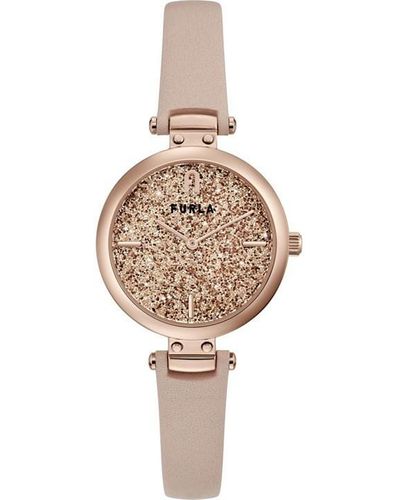Furla Ladies Glitter Pin Watch - White
