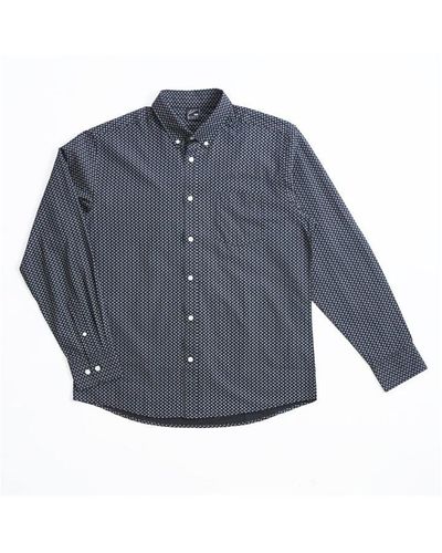 Fabric Classic Poplin Long Sleeve Shirt - Blue