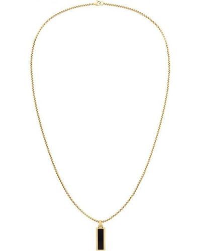 Tommy Hilfiger Gents Thj Semi Precious On Metal Necklace 2790541 - Metallic